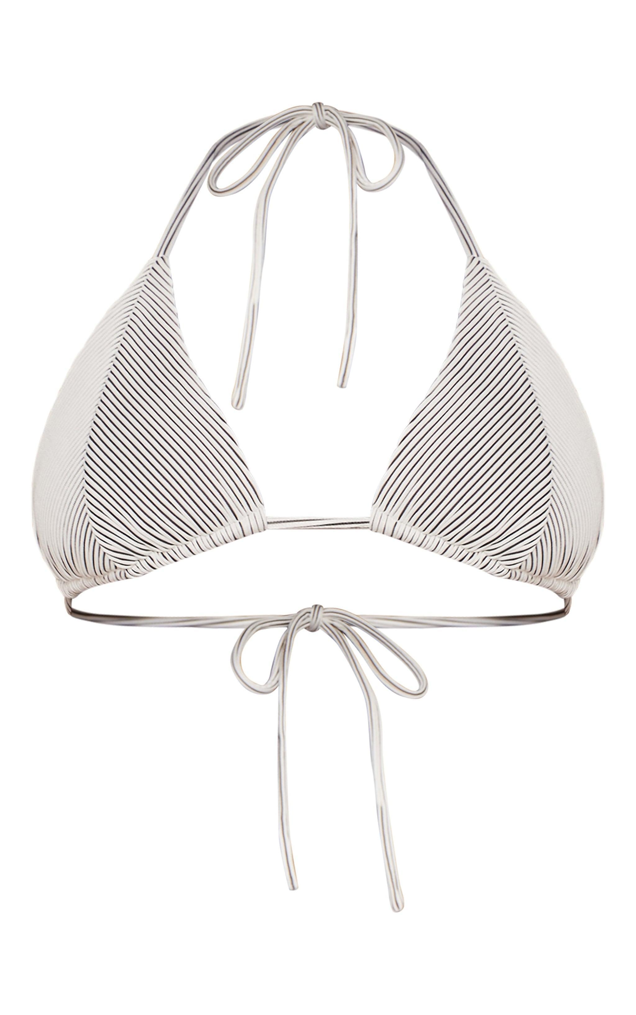 Plus White Textured Bikini Top Product Image