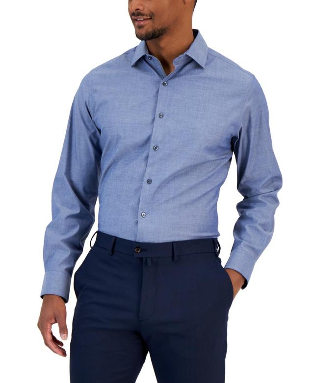 Bar Iii Mens Slim Fit Chambray Dress Shirt, Created for Macys Product Image