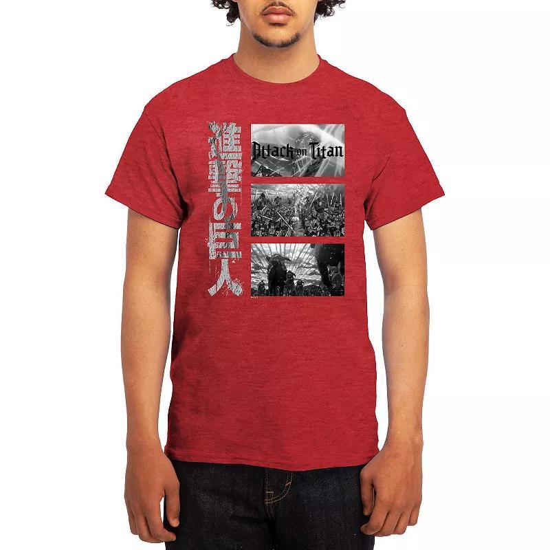 Mens Attack on Titan Tee Grey Navy Product Image