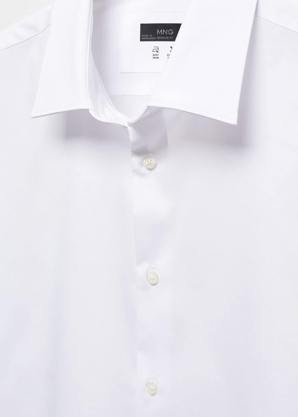 MANGO MAN - Regular-fit stretch cotton shirt whiteMen Product Image