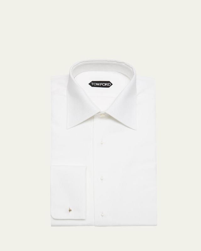 Mens French Cuff Pique Dress Shirt Product Image