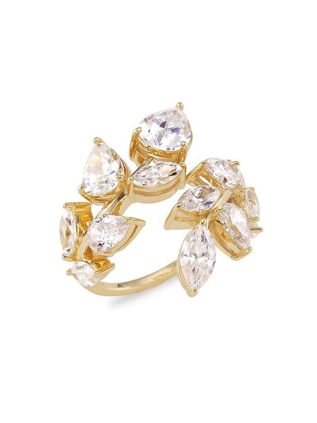 Womens Taylor 18K Gold-Plate & Cubic Zirconia Vine Wrap Ring - Gold Crystal - Size 7 Product Image