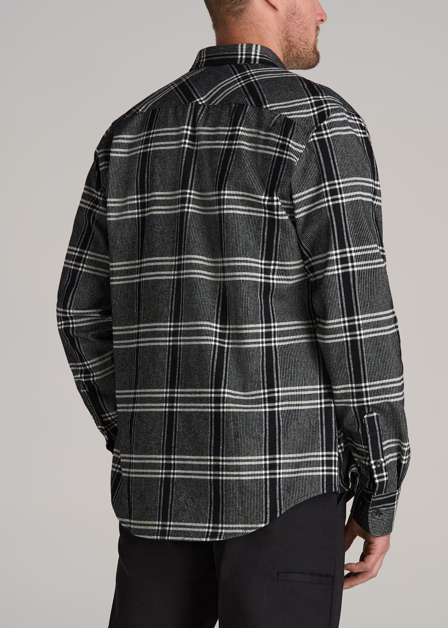 LJ&S Rugged Plaid Shirt Men's in Black and Light Grey Plaid Product Image