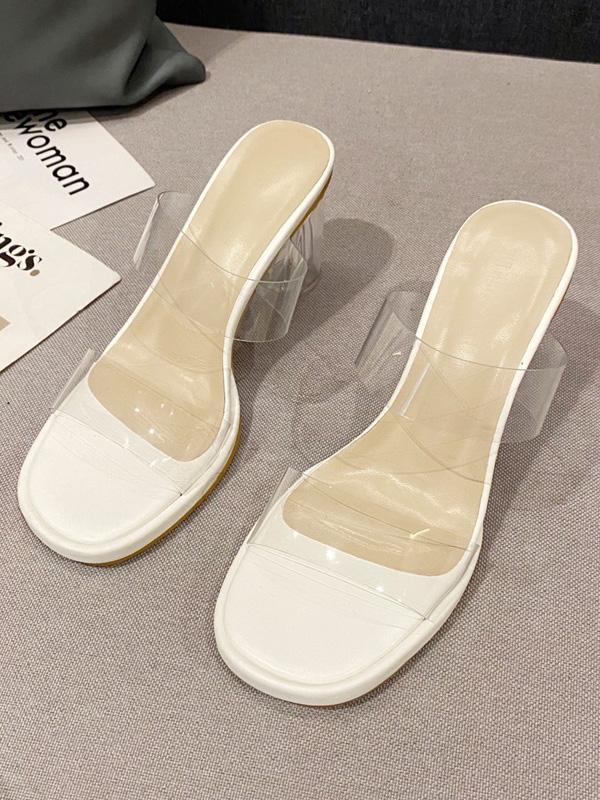 Open Toe Transparent Platform Shoes Sandals Product Image