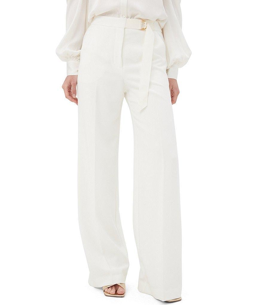 Trina Turk Wasabi 2 Stretch Woven Pocketed High Waisted Wide-Leg Belted Pant Product Image