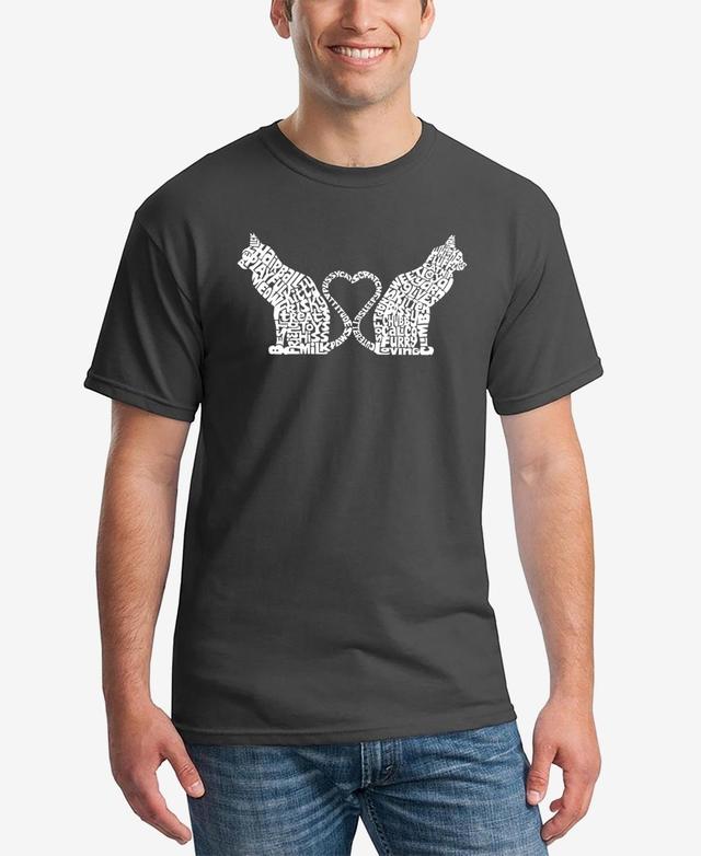 La Pop Art Cat Tail Hearts - Mens Word Art T-Shirt Product Image