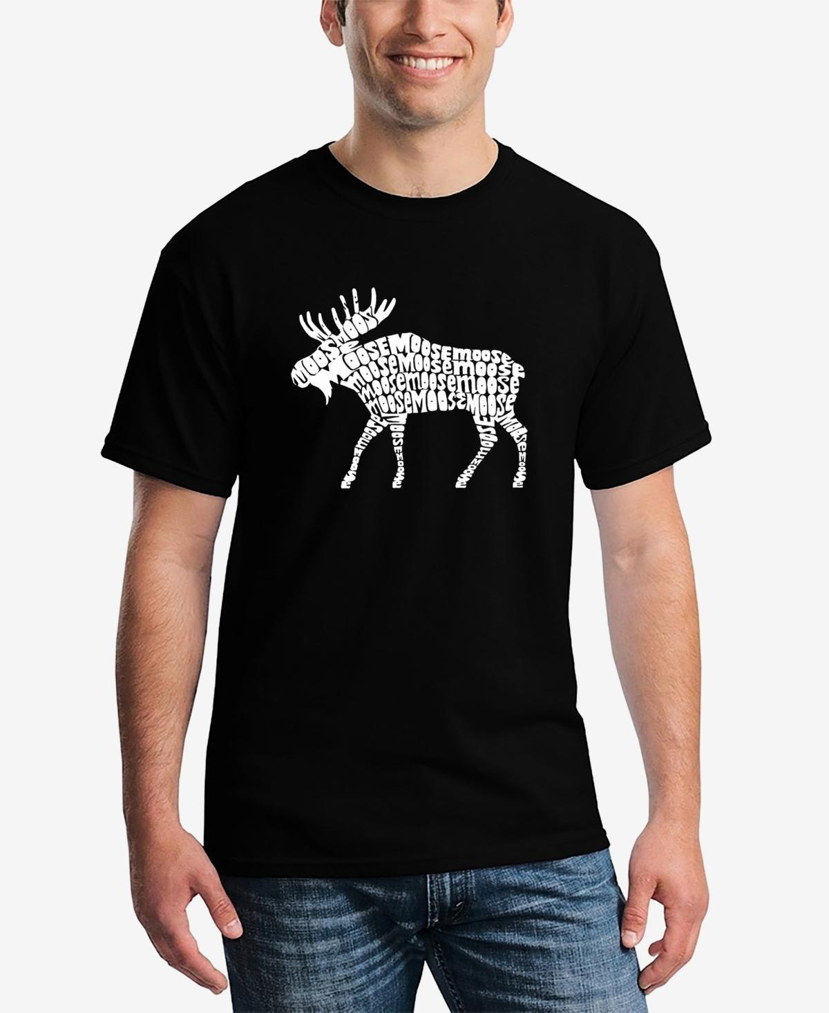 La Pop Art Mens Word Art Moose Short Sleeve T-shirt Product Image