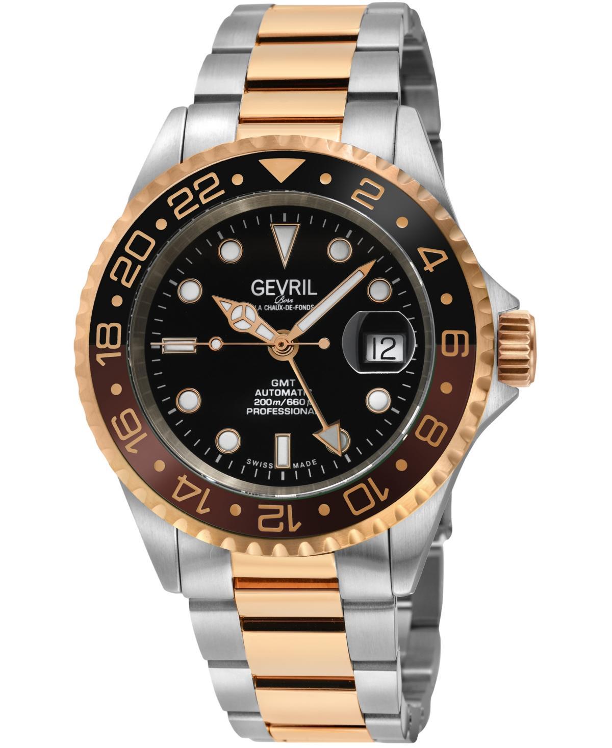 Gevril Mens Wall Street Swiss Automatic Two-Tone Stainless Steel Watch 43mm Product Image