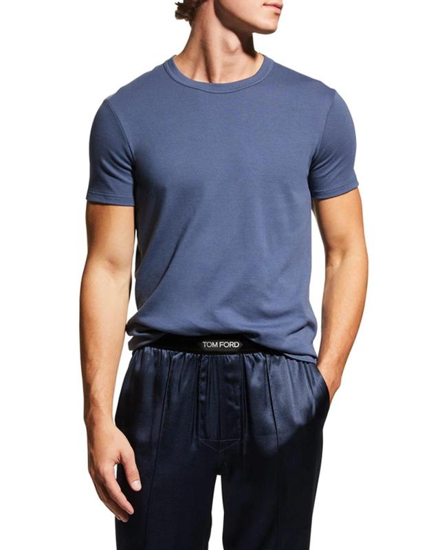 TOM FORD Men's Solid Stretch Jersey T-shirt In Dark Blue Product Image