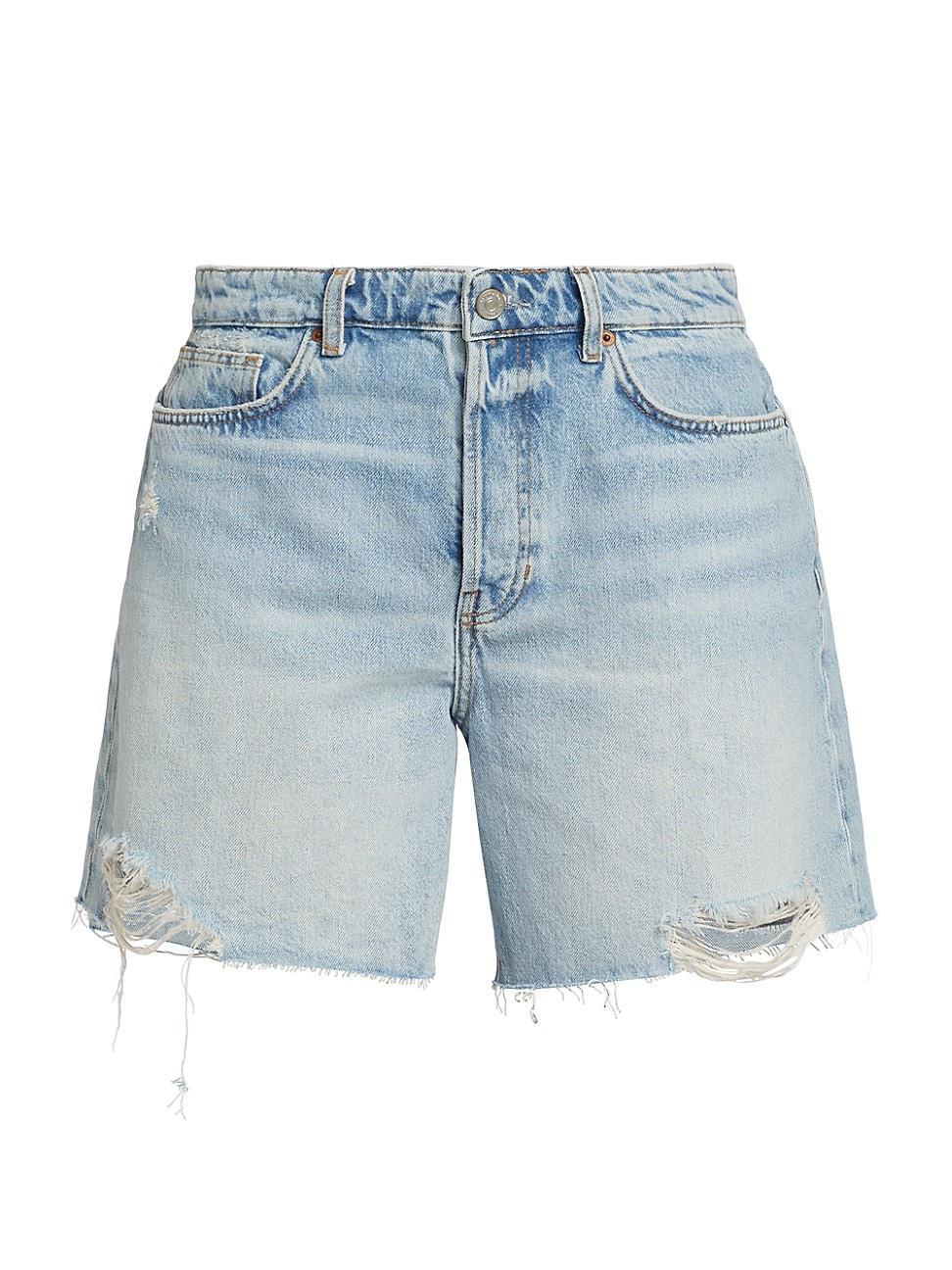 Womens Raye Mid-Rise Relaxed Denim Shorts Product Image