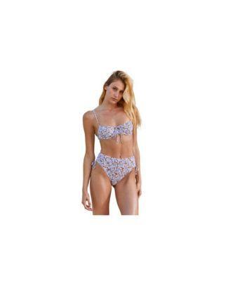 Flirtt Gottex Womens Floral print Underwire Bralette swim top with string bow at bust Product Image