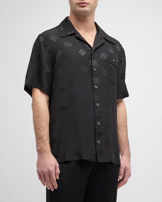 Mens Tonal DG Jacquard Camp Shirt Product Image