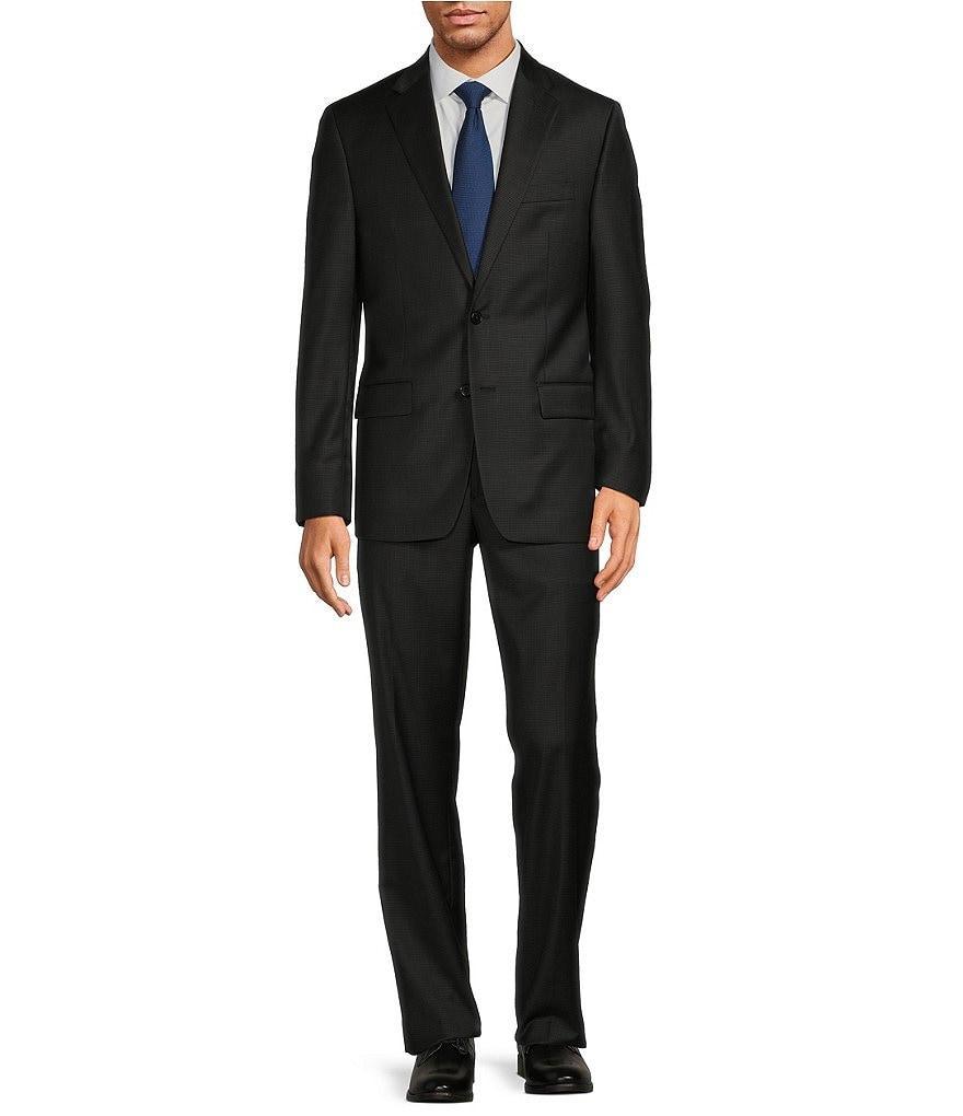 Hickey Freeman Classic Fit Flat Front Mini Grid Pattern 2-Piece Suit Product Image