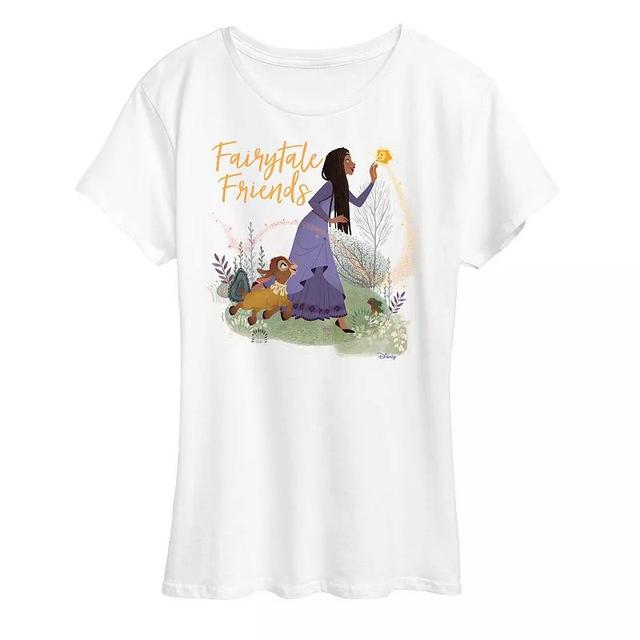 Disneys Wish Asha, Valentino, and Star Womens Fairytale Friends Graphic Tee, Girls Product Image