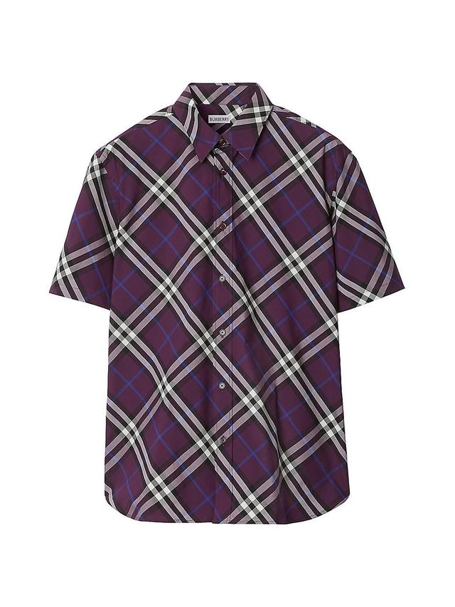 Mens Check Button-Front Shirt Product Image