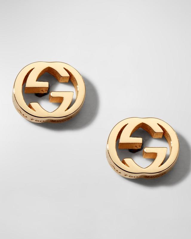 Womens 18K Yellow Gold Interlocking G Earrings Product Image