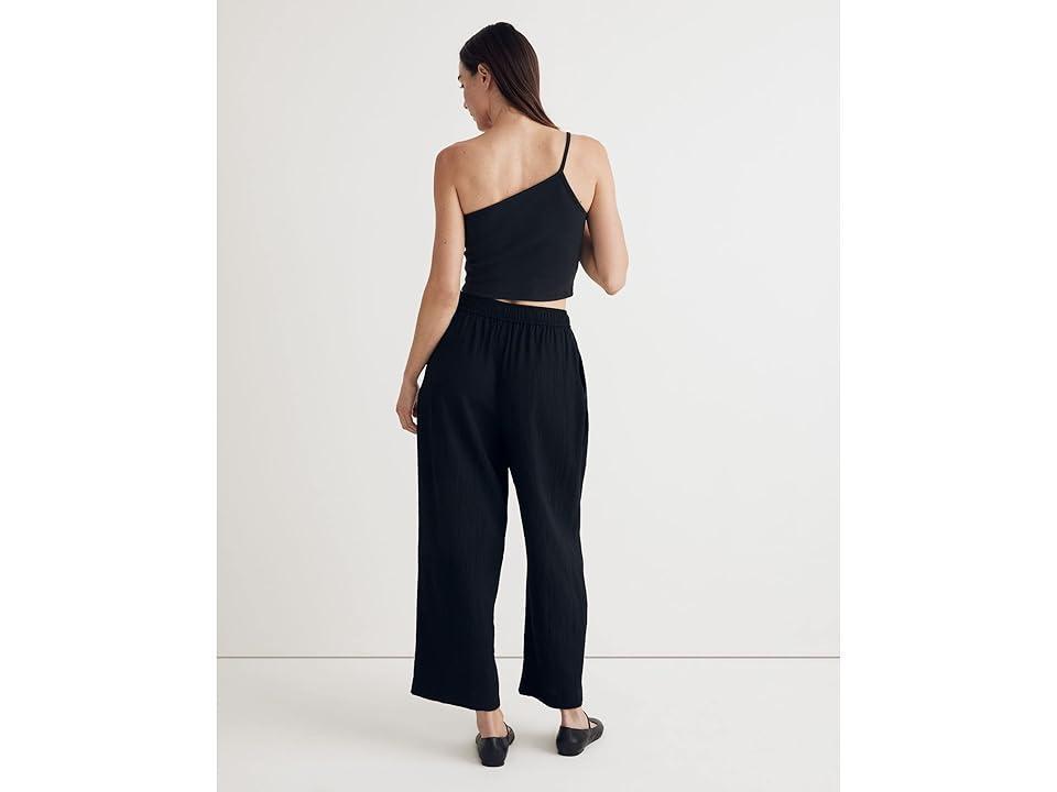 Madewell Crinkled Straight Leg Crop Crepe Pants Product Image