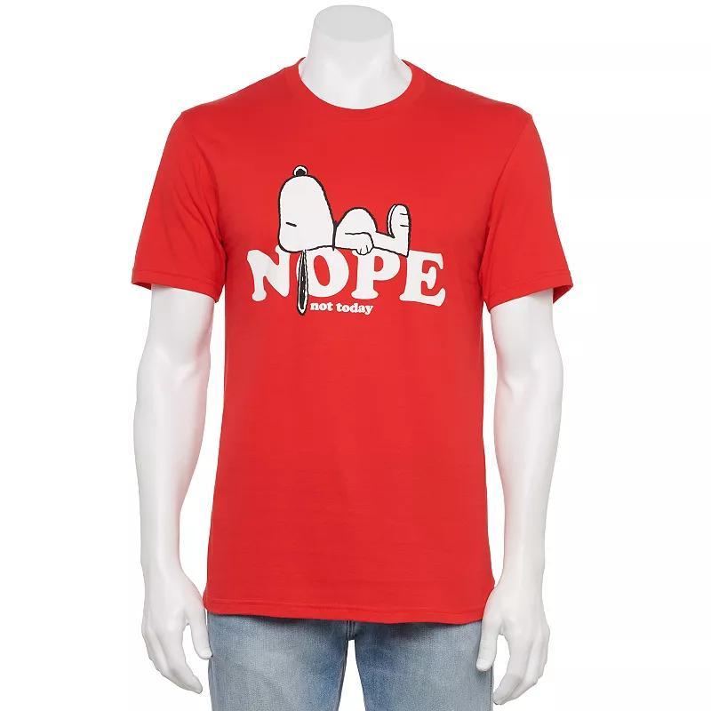 Mens Peanuts Snoopy Nope Tee Dark Red Product Image