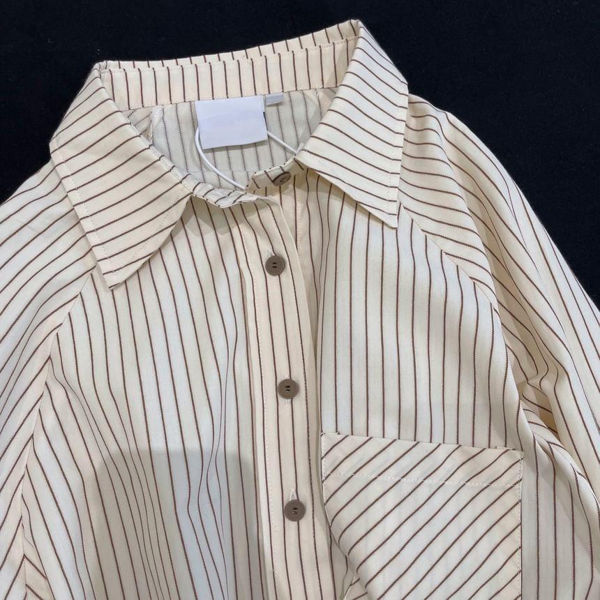 Long-Sleeve Striped Shirt Product Image