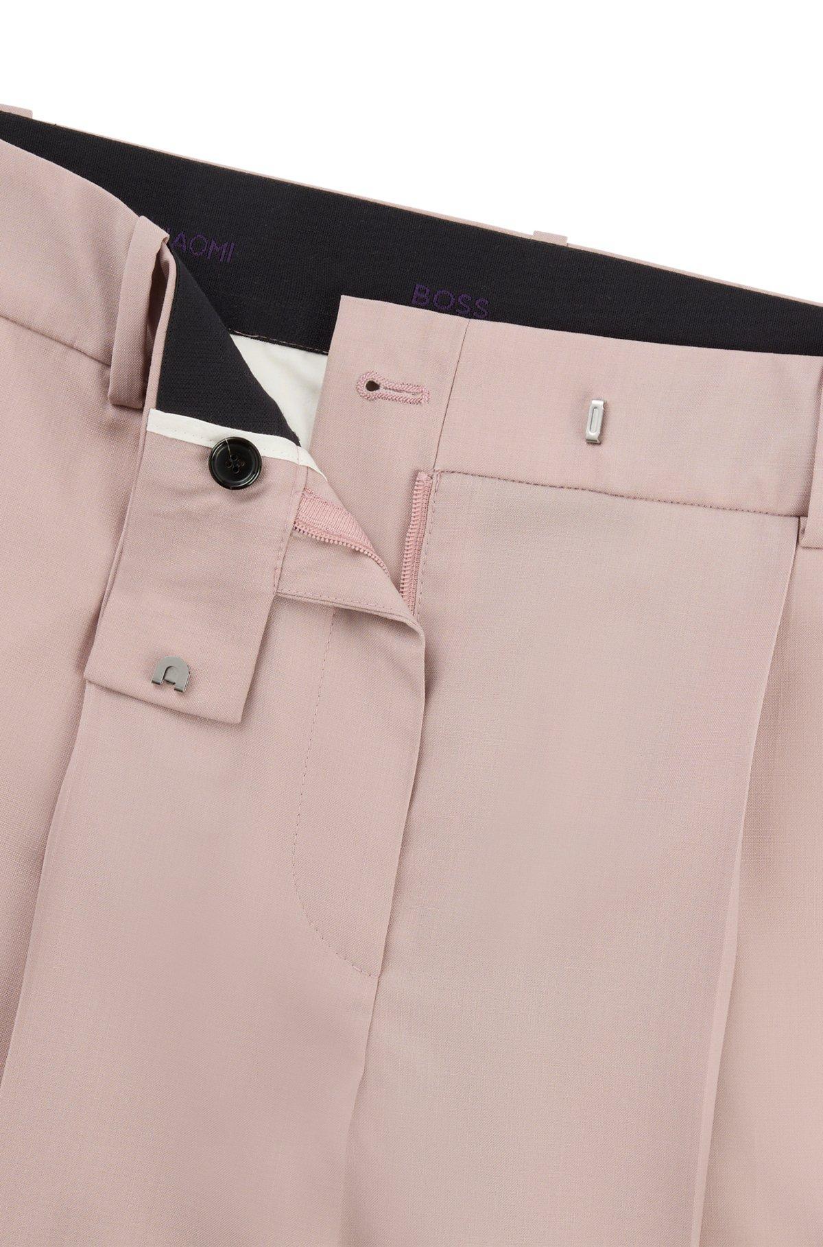 NAOMI x BOSS regular-fit trousers in natural-stretch wool Product Image