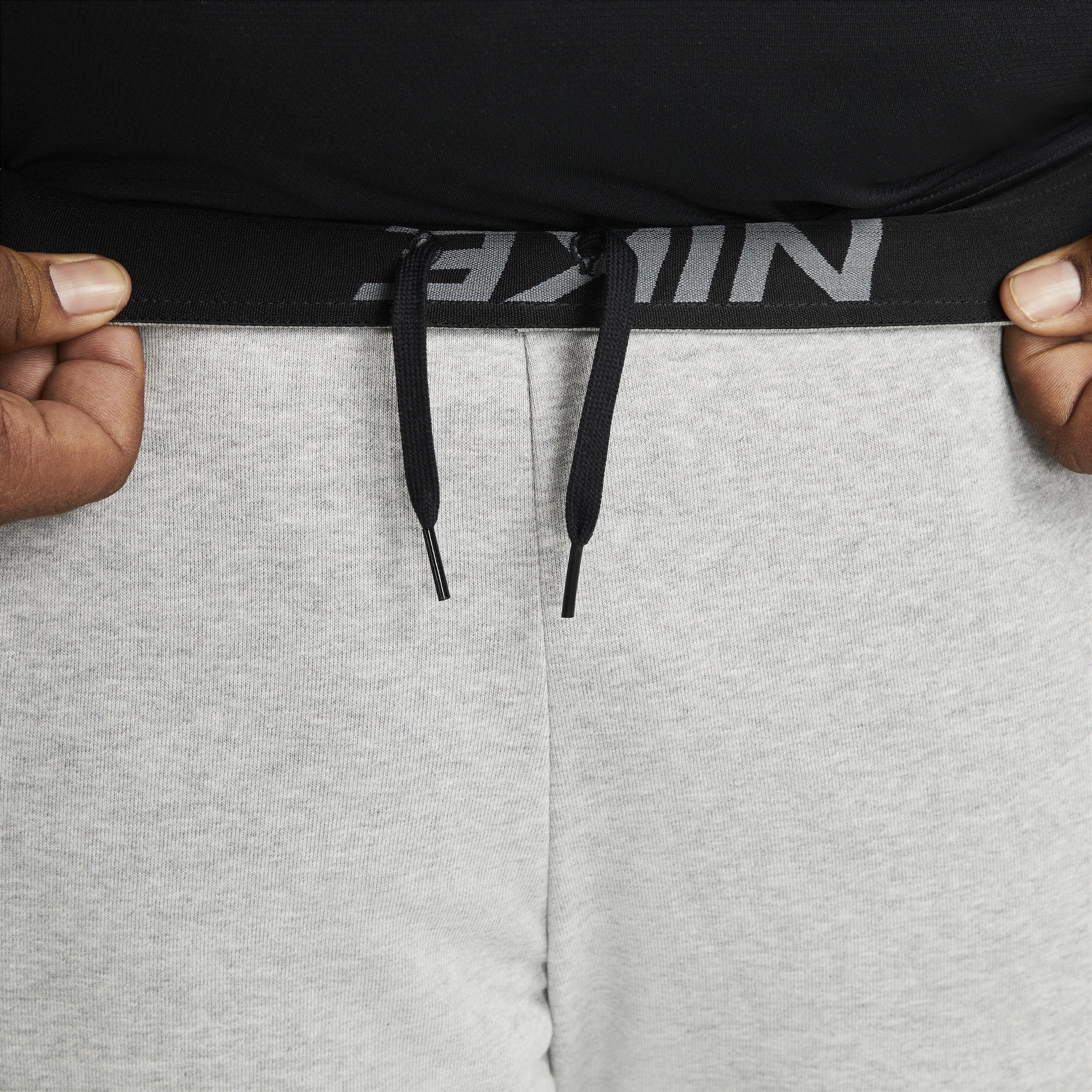 Mens Nike Dri-FIT Fleece Training Pants Grey Product Image