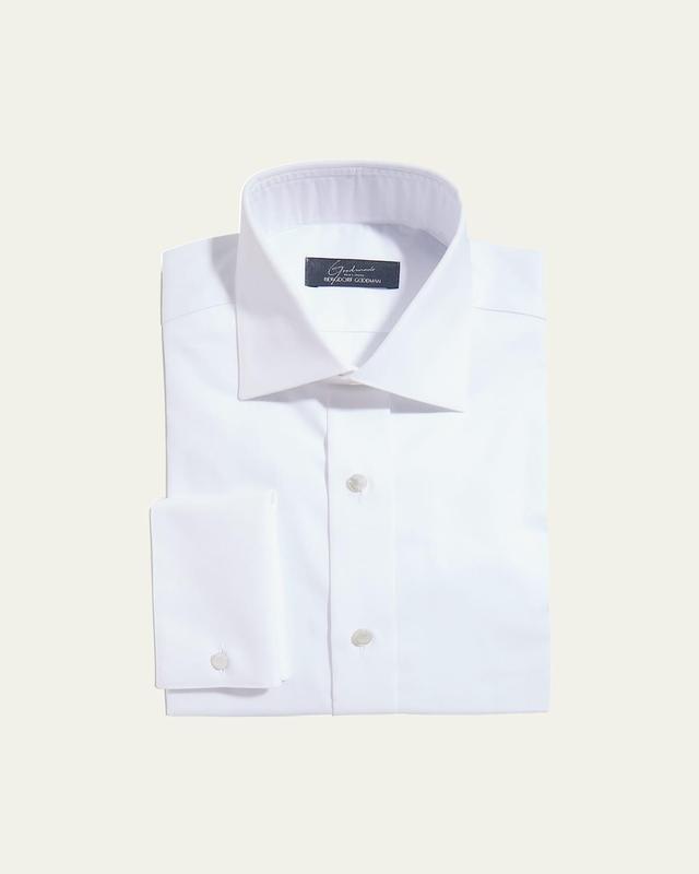 Mens Stud-Front Micro Box Weave Dress Shirt Product Image