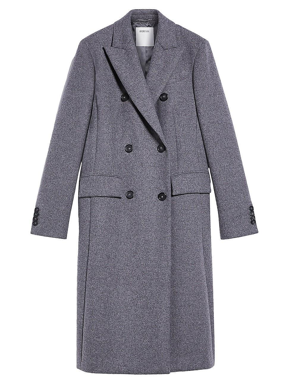 Womens Double-Breasted Wool & Cashmere Coat product image