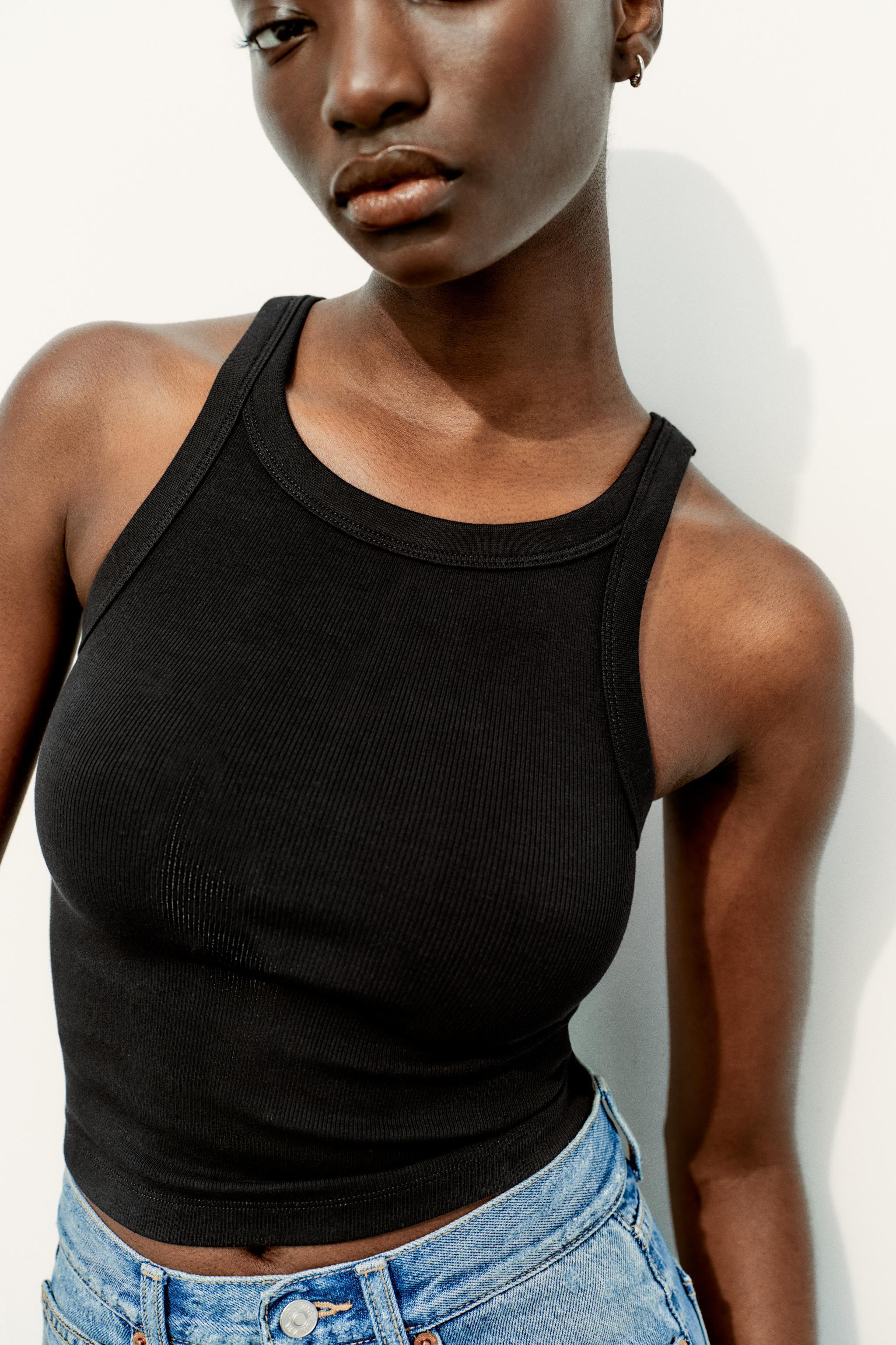 RIB CROP HALTER TOP Product Image