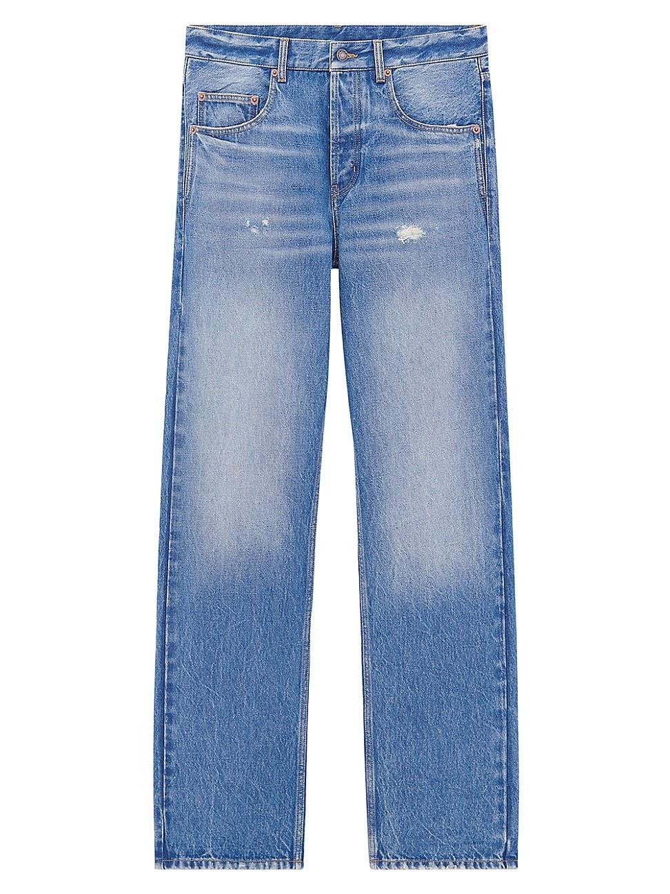 Mens Long Extreme Baggy Jeans In Denim Product Image