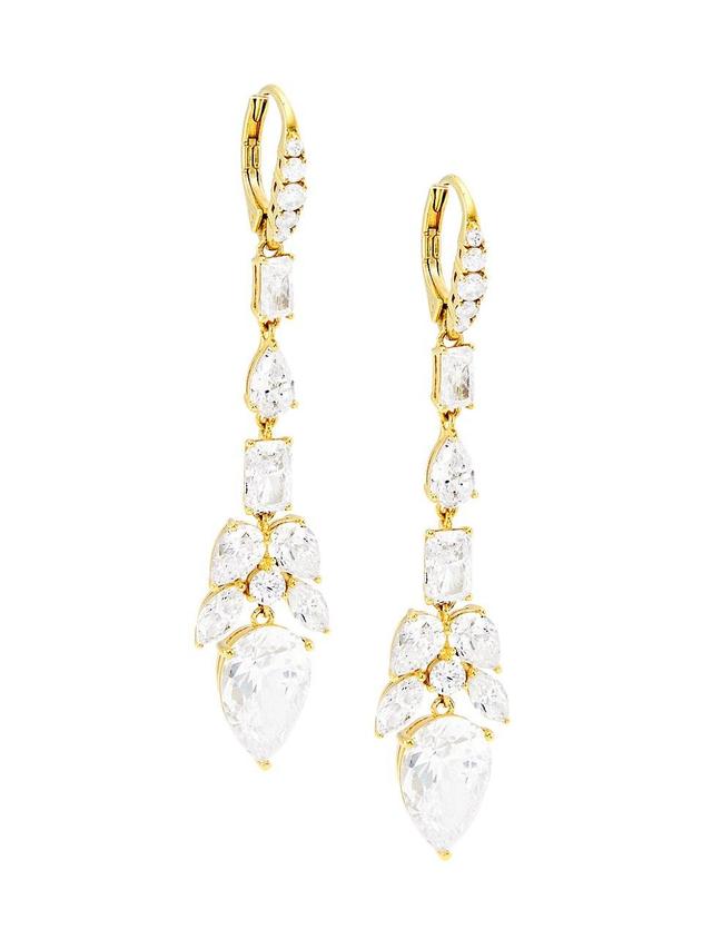 Womens Versailles 18K-Gold-Plated & Cubic Zirconia Drop Earrings Product Image