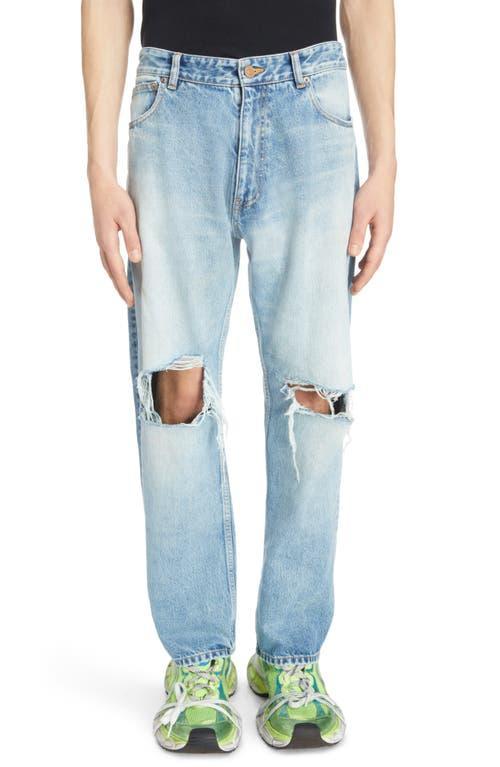 Balenciaga Destroyed Loose Fit Jeans Product Image