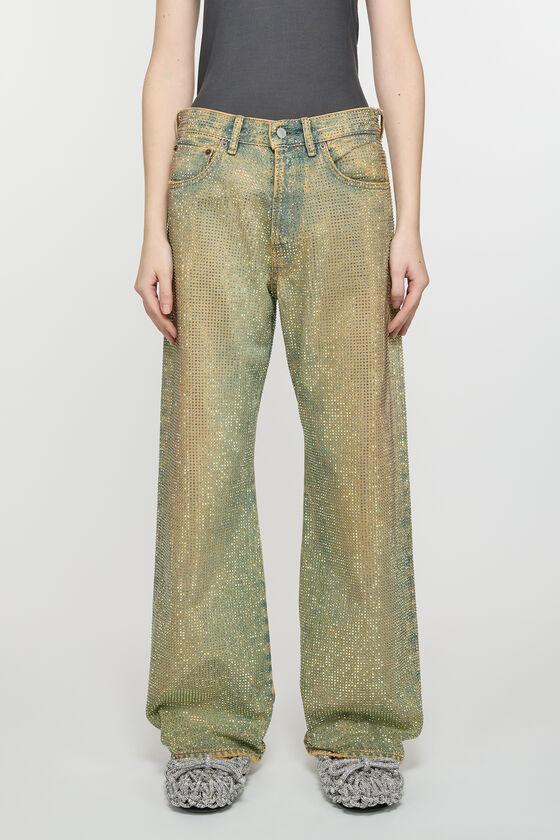 Loose fit crystal studs jeans - 2021F Product Image