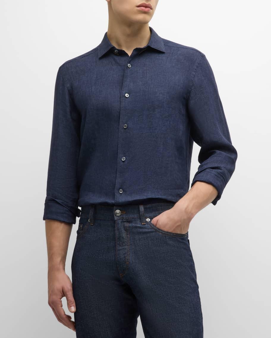 Mens Linen Sport Shirt Product Image