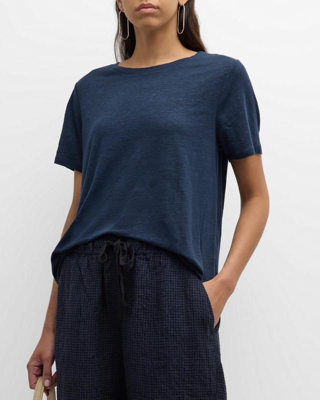 Short-Sleeve Crewneck Organic Linen Jersey Tee Product Image