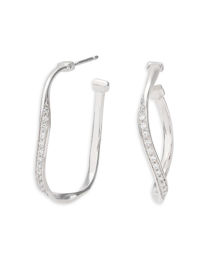 Womens Marrakech 18K White Gold & 0.22 TCW Diamond Twisted Hoop Earrings Product Image