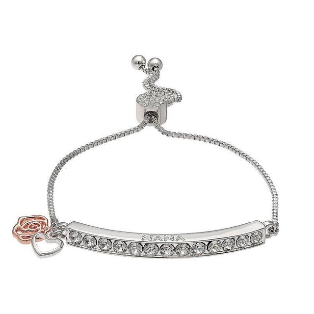 Brilliance Nana Bar Bracelet, Womens Silver Tone Rose Product Image