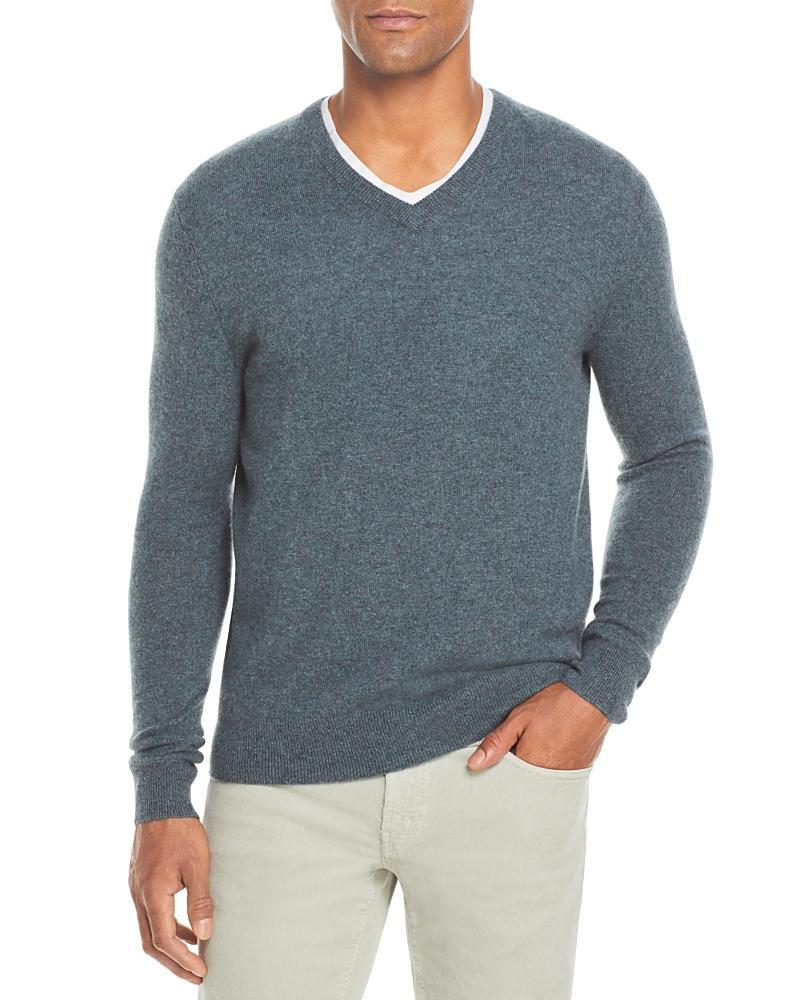 The Mens Store at Bloomingdales Ocean Blue Cashmere V-Neck Sweater - Exclusive Product Image