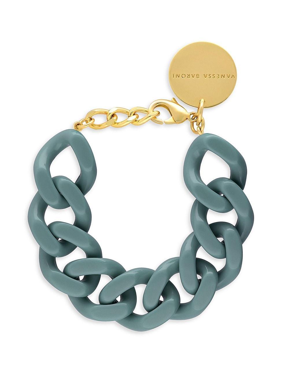 Womens Goldtone & Acetate Flat Chain Bracelet Product Image