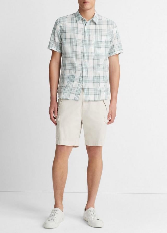 Kino Plaid Linen-Cotton Short-Sleeve Shirt Product Image