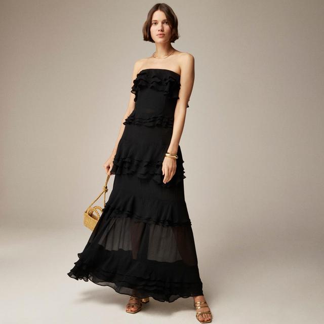 Collection tiered ruffle dress in chiffon Product Image