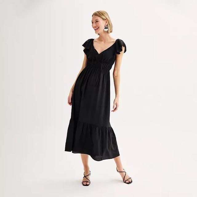 Petite Nine West Flutter Sleeve Maxi Dress, Womens Product Image