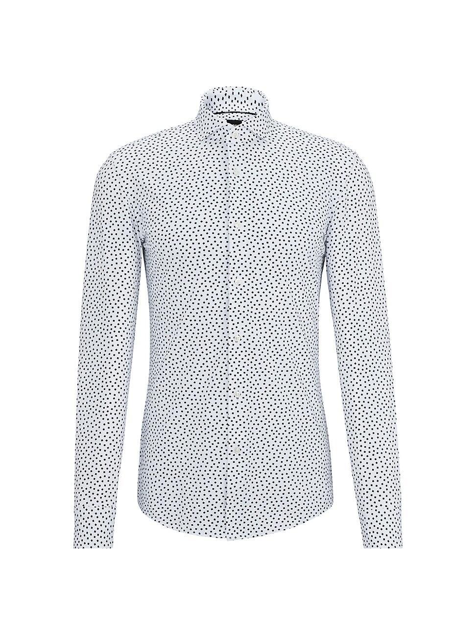 Mens Slim-fit shirt in printed performance-stretch fabric Product Image