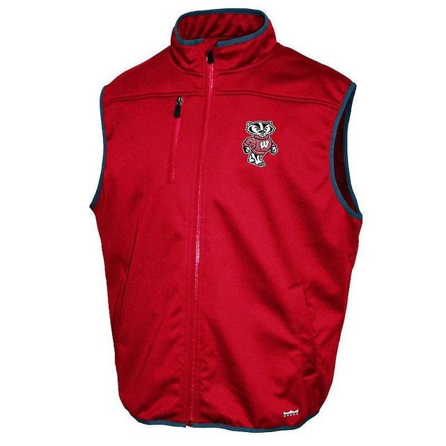 Mens Wisconsin Badgers Zip Up Softshell Vest Product Image