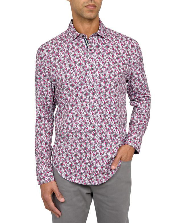 Society of Threads Mens Micro-Floral Performance Stretch Shirt Product Image