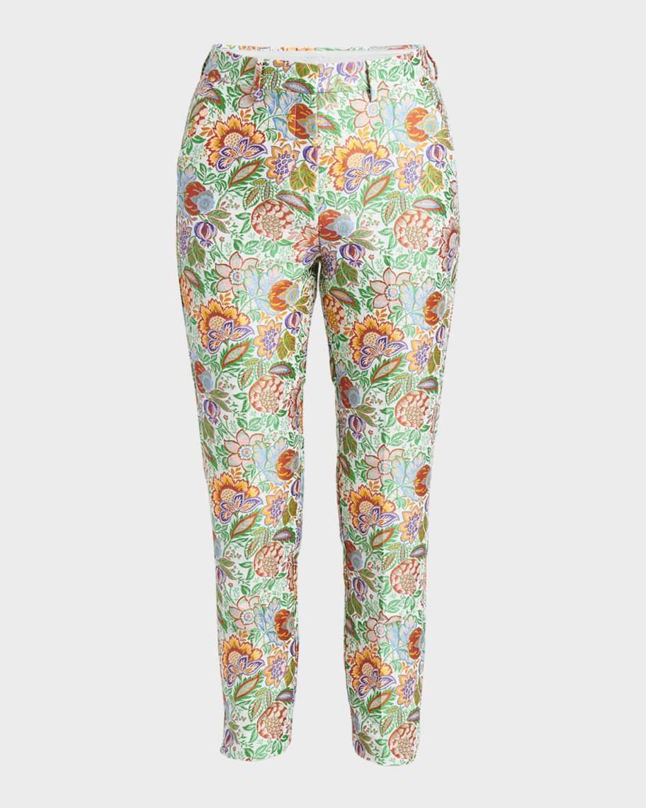 Tree of Life Brocade Cropped Slim Pants Product Image