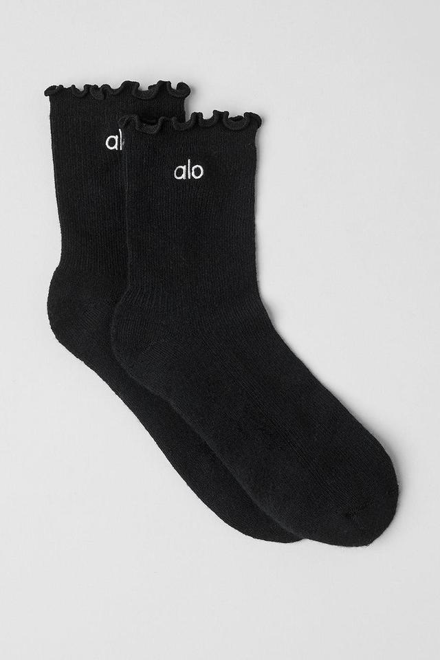 Women's Lettuce Edge Sock - Black Product Image