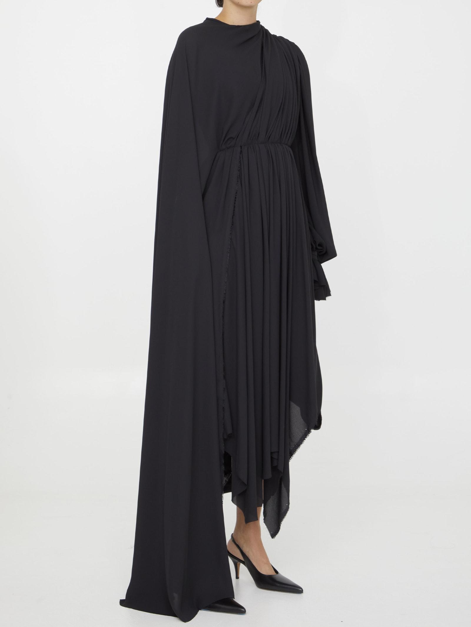 BALENCIAGA All In Asymmetric Midi Dress In Black Product Image