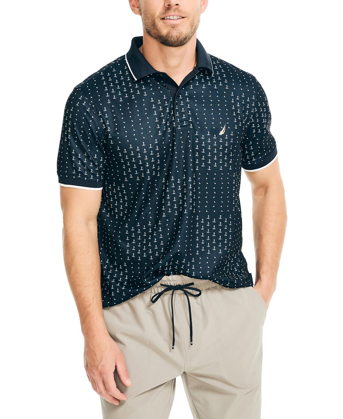 Nautica Mens Navtech Classic-Fit Printed Performance Polo Shirt Product Image