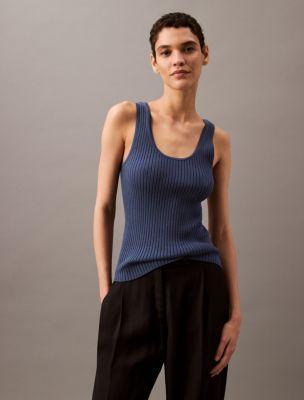 Smooth Cotton Rib Sweater Tank Top Product Image