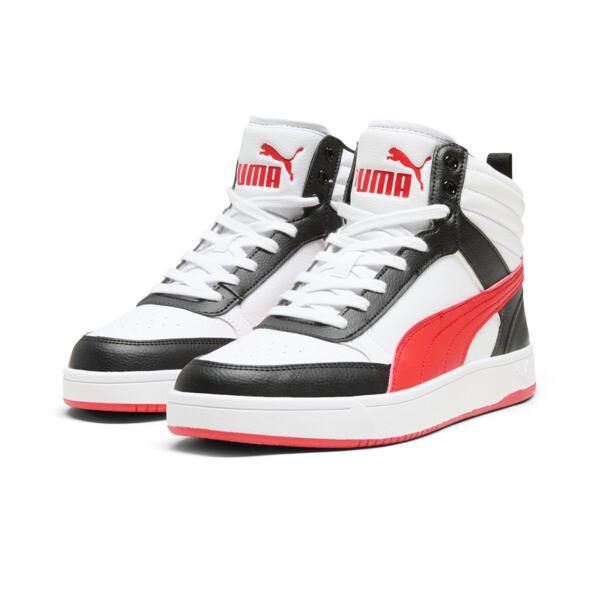 PUMA Dribble Mid Men's Sneakers in White/For All Time Red/Black Product Image